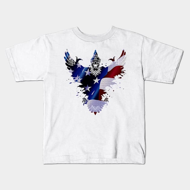 The Art Painting Of US Flags Kids T-Shirt by dejava